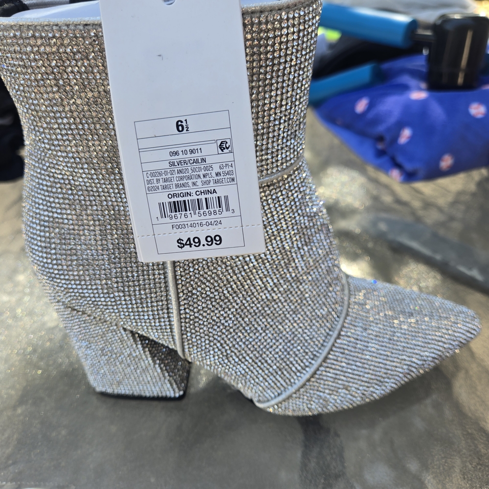 a new day Silver Sparkle Heeled Boots